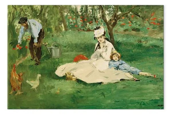 Quadro famoso Edouard Manet - La famiglia Monet in giardino