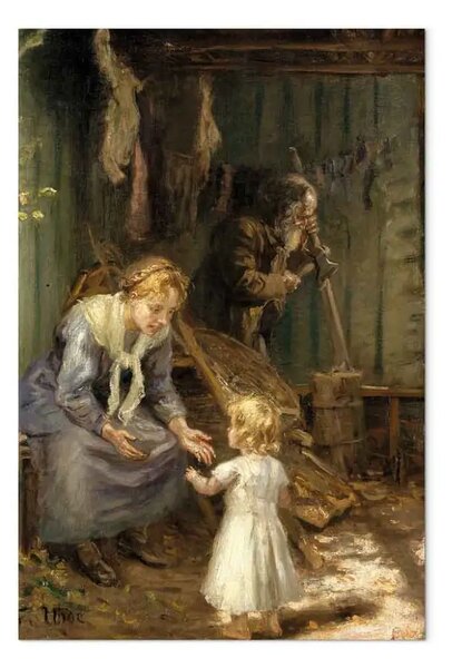 Riproduzione Fritz von Uhde - La Sacra Famiglia nella bottega