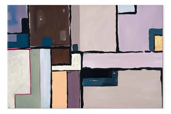 Quadro contemporaneo Composizione pastello - figure geometriche delicate