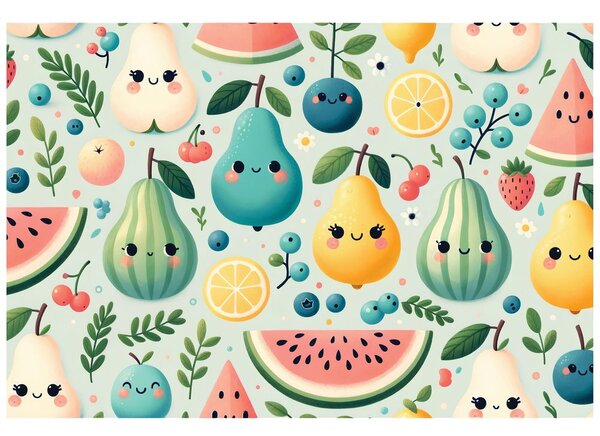 Carta da parati – Frutta allegra con sorrisi