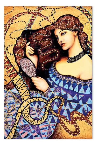 Quadro Donna decorativa - ritratto femminile in stile liberty