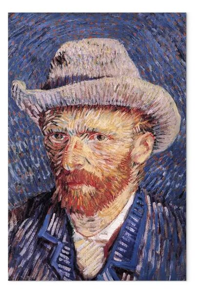 Riproduzione quadro Vincent Van Gogh - Autoritratto con cappello di feltro grigio