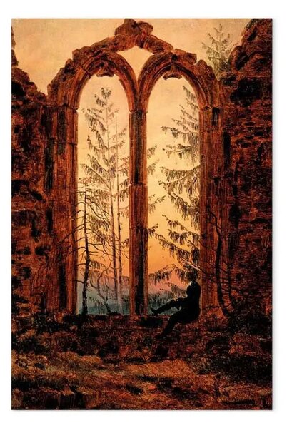 Riproduzione Caspar David Friedrich - Ruins of the Oybin (Dreamer)