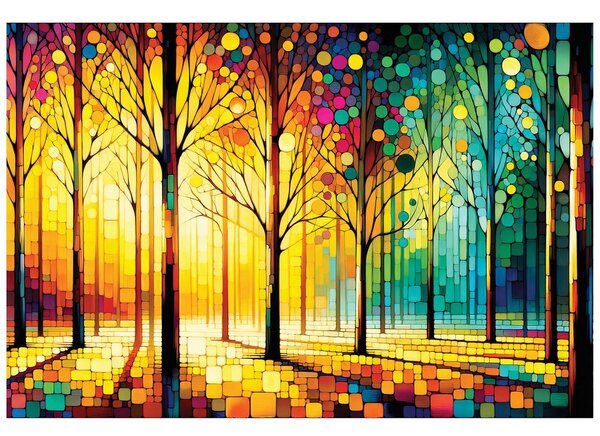 Carta da parati – Mosaico forestale colorato