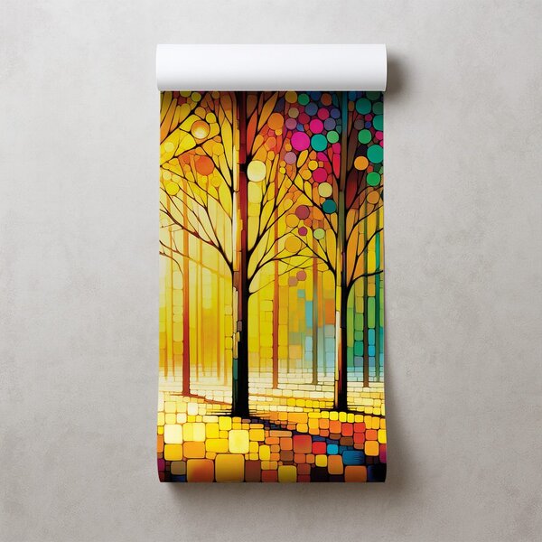 Carta da parati – Mosaico forestale colorato