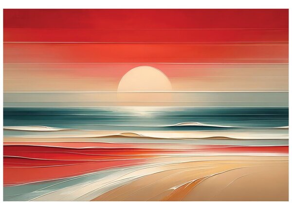 Carta da parati – Tramonto astratto sull'oceano