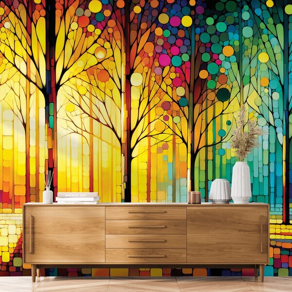 Carta da parati – Mosaico forestale colorato