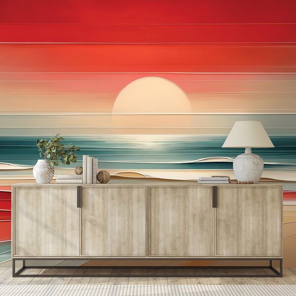 Carta da parati – Tramonto astratto sull'oceano