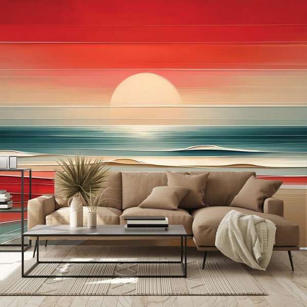 Carta da parati – Tramonto astratto sull'oceano