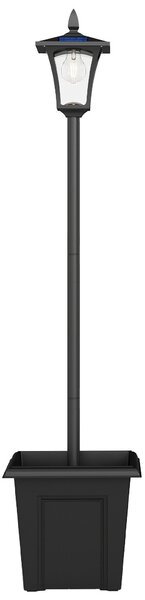 Outsunny Lampione da Giardino Solare 1.6 m in Alluminio, Accensione Automatico, IP44 Impermeabile, Nero | Aosom Italy