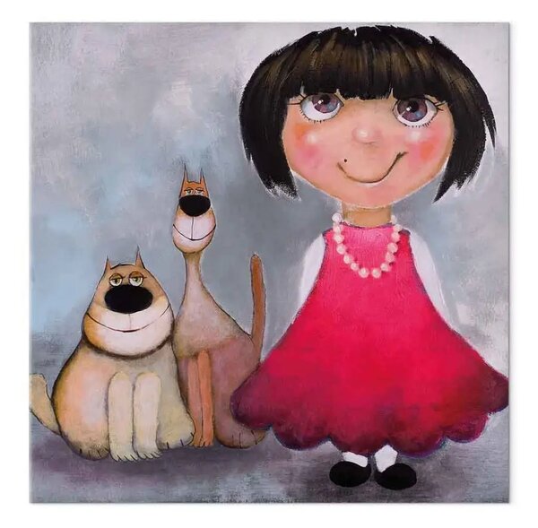 Quadro Bambina con perle