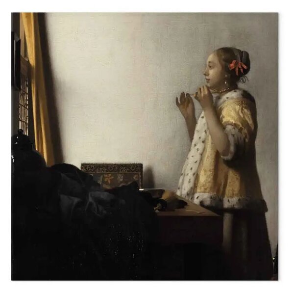 Quadro famoso Jan Vermeer - Giovane donna con collana di perle