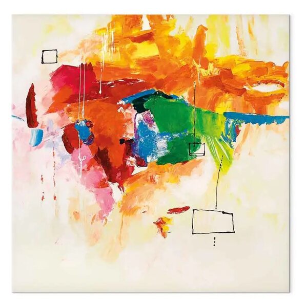 Quadro moderno Passione - astrazione con motivo colorato su sfondo bianco