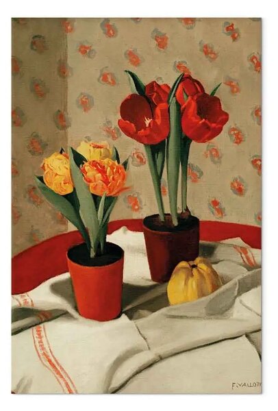 Quadro famoso Félix Vallotton - Due vasi di tulipani rossi e gialli