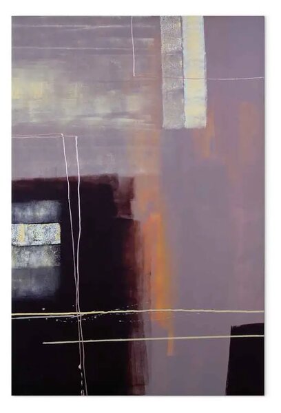 Quadro su tela Astrazione sbiadita - figure geometriche su sfondo grigio