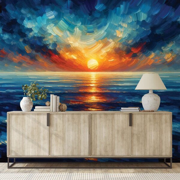 Carta da parati – Tramonto drammatico sull'oceano