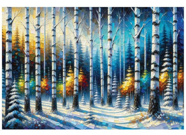 Carta da parati – Foresta invernale colorata