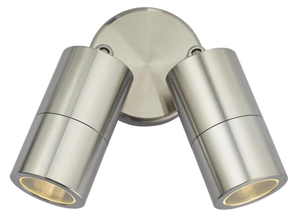 Där Lighting ORT0968 - Faretto da parete LED per esterni ORTEGA 2xGU10/5W/230V IP65 cromo