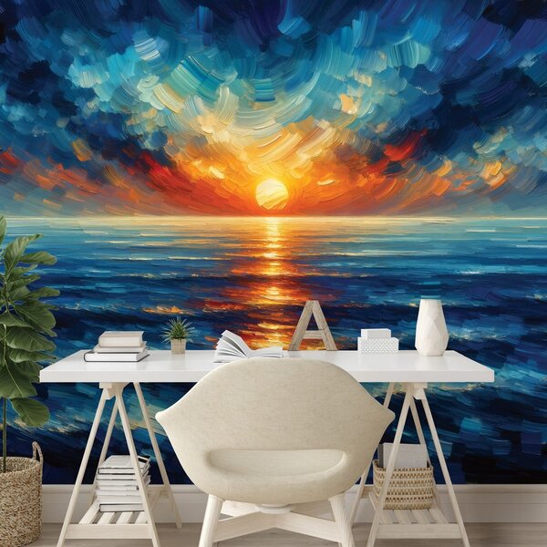 Carta da parati – Tramonto drammatico sull'oceano