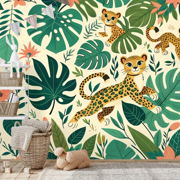Carta da parati – Cuccioli di leopardo nella giungla