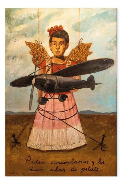 Riproduzione quadro Frida Kahlo - Chiedono degli aeroplani e gli danno ali di paglia