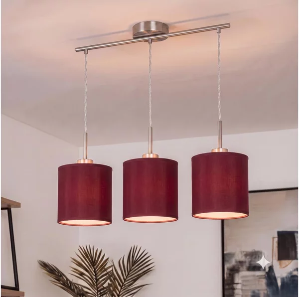 Brilagi - Lampadario LED a sospensione con cavo NUBILA 3xE27/60W/230V rosso pompeiano