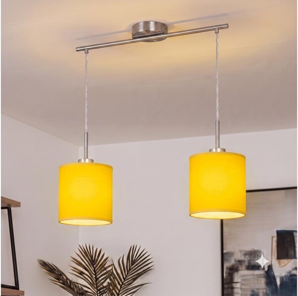 Brilagi - Lampadario LED a cavo NUBILA 2xE27/60W/230V giallo