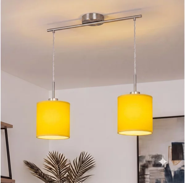 Brilagi - Lampadario LED a cavo NUBILA 2xE27/60W/230V giallo