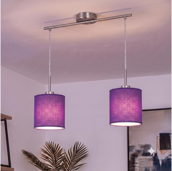 Brilagi - Lampadario LED sospeso su cavo NUBILA 2xE27/60W/230V viola