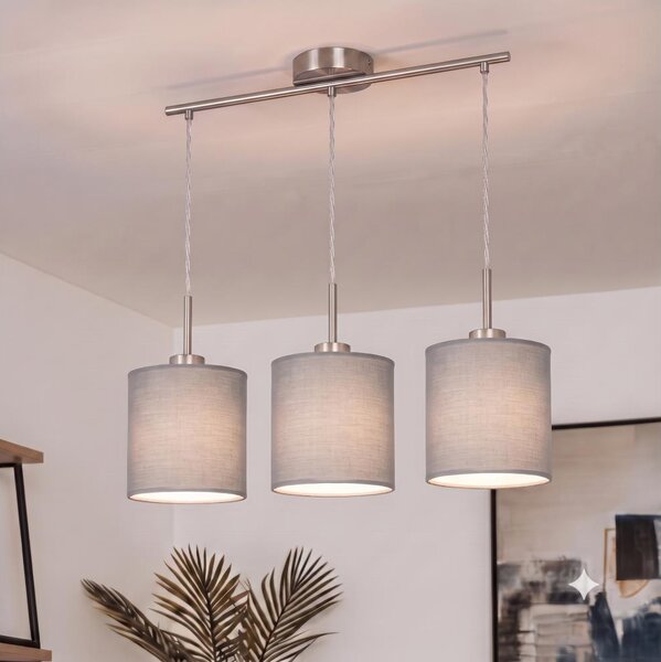 Brilagi - Lampadario LED a sospensione NUBILA 3xE27/60W/230V grigio chiaro