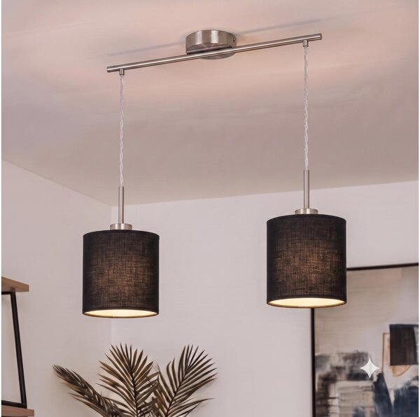 Brilagi - Lampadario LED a sospensione con cavo NUBILA 2xE27/60W/230V nero
