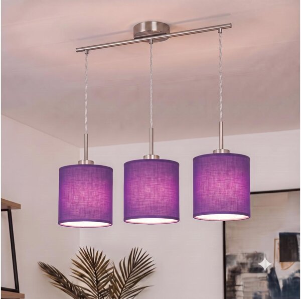 Brilagi - Lampadario LED su cavo NUBILA 3xE27/60W/230V viola
