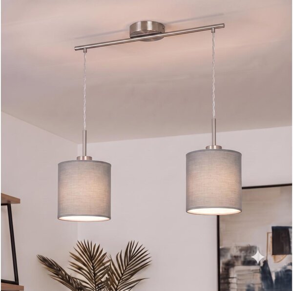 Brilagi - Lampadario LED a cavo NUBILA 2xE27/60W/230V grigio chiaro