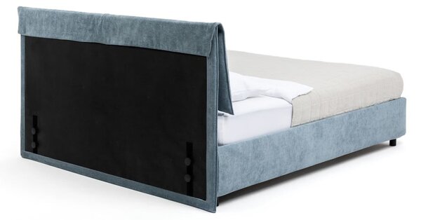 Letto matrimoniale imbottito blu con contenitore con rete inclusa 160x200 cm Myra Pillow – Bonami Selection