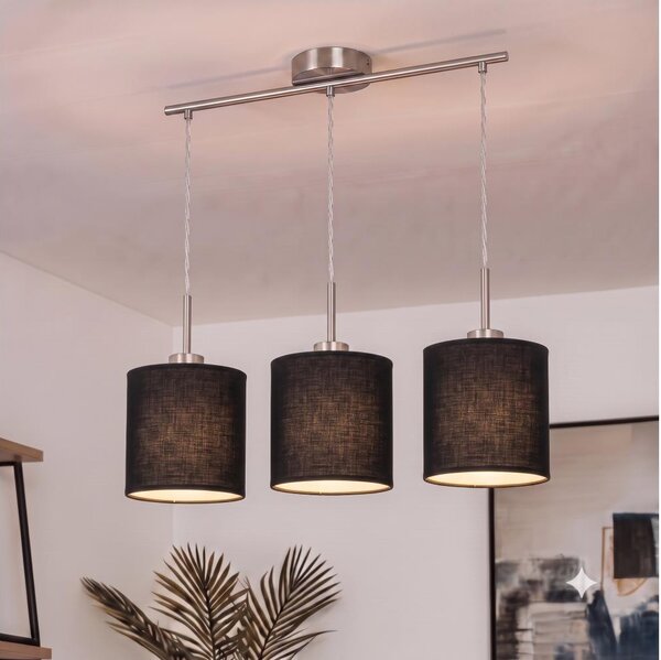 Brilagi - Lampadario LED a sospensione NUBILA 3xE27/60W/230V nero
