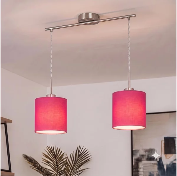 Brilagi - Lampadario LED su cavo NUBILA 2xE27/60W/230V rosa