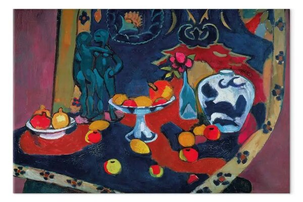 Quadro famoso Henri Matisse - Natura morta di frutta e statua in bronzo