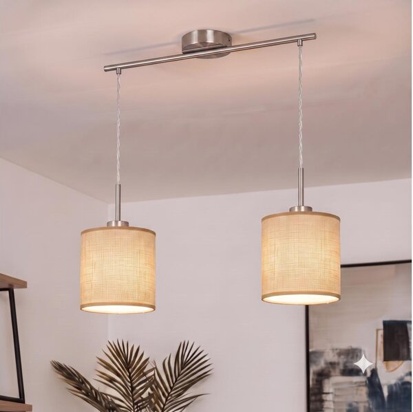 Brilagi - Lampadario LED a sospensione NUBILA 2xE27/60W/230V marrone chiaro