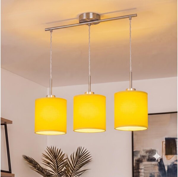 Brilagi - Lampadario LED a cavo NUBILA 3xE27/60W/230V giallo
