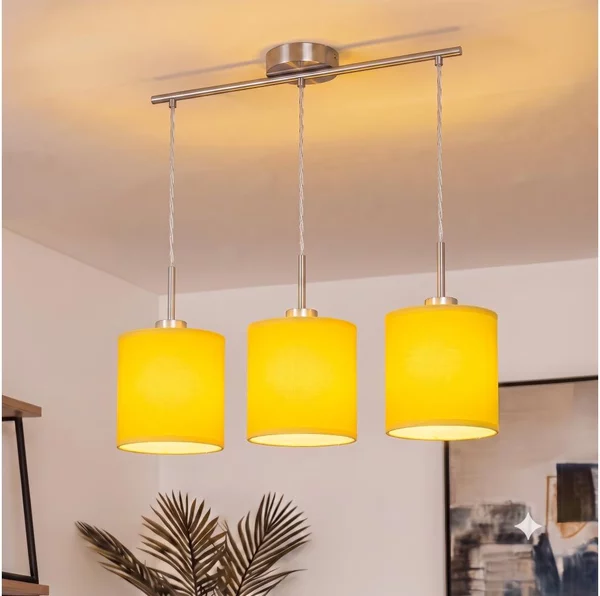 Brilagi - Lampadario LED a cavo NUBILA 3xE27/60W/230V giallo