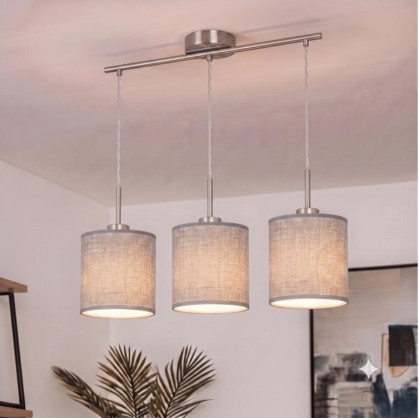 Brilagi - Lampadario LED a sospensione con cavo NUBILA 3xE27/60W/230V grigio