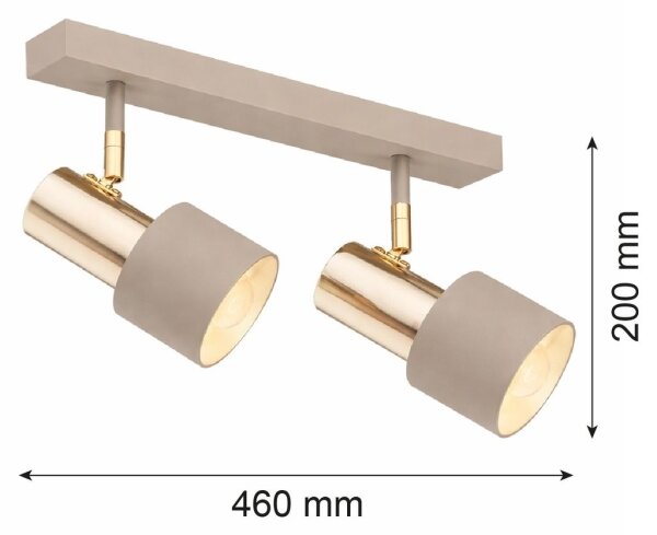 Argon 7299 - Faretto DOR 2xE27/15W/230V oro/beige