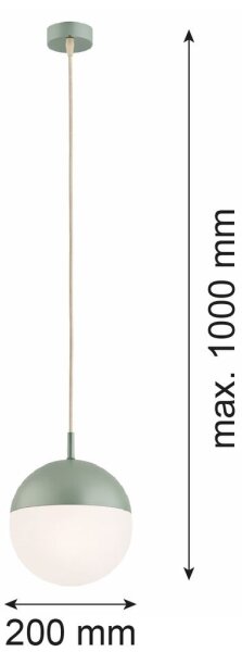 Argon 8999 - Lampada a sospensione da esterno su cavo LIV 1xE27/15W/230V IP44 verde