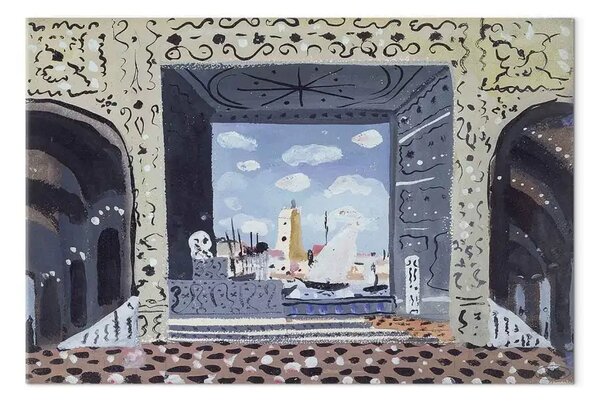 Riproduzione quadro André Derain - Scenografia per una rappresentazione de "Il barbiere di Siviglia" a Parigi