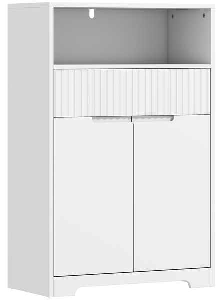 HOMCOM Mobiletto da bagno a pavimento con cassetto e ripiano regolabile | Aosom Italy