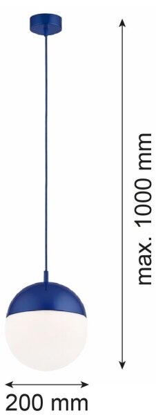 Argon 9000 - Lampada a sospensione da esterno su cavo LIV 1xE27/15W/230V IP44 blu