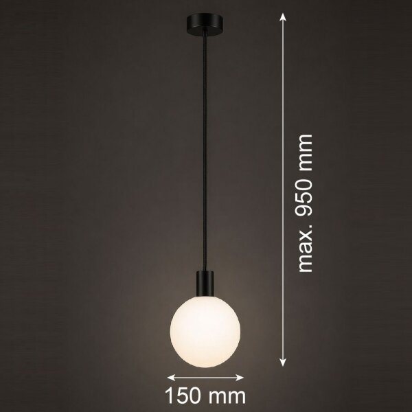 Argon 9005 - Lampadario da esterno a cavo ORE 1xG9/6W/230V nero