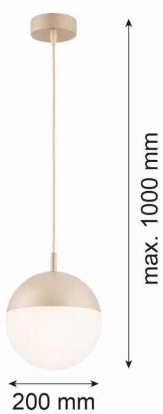 Argon 9001 - Lampada a sospensione per esterni su cavo LIV 1xE27/15W/230V IP44 beige