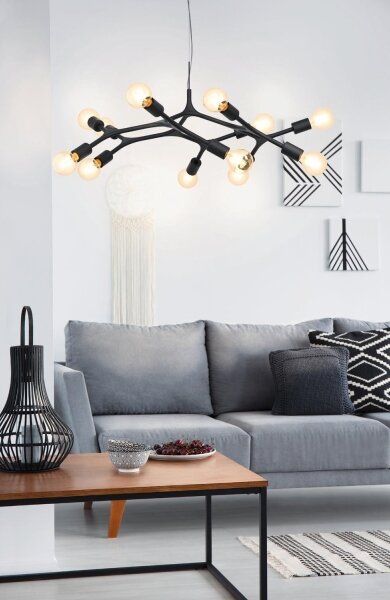 Eglo 98347 - Lampadario a sospensione con filo BOCADELLA 12xE27/60W/230V