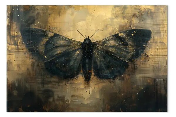 Quadro contemporaneo Signora della notte - falena oscura in stile retro nei colori della terra